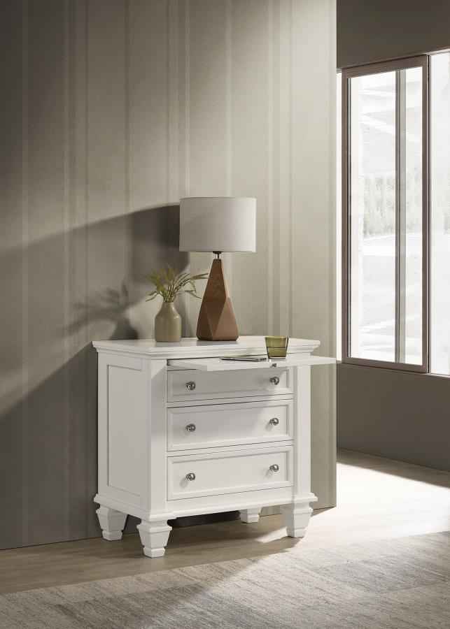 Sandy Beach 3-drawer Nightstand Cream White - Home & Sleep Outlet
