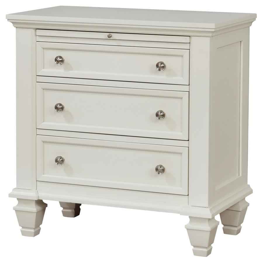 Sandy Beach 3-drawer Nightstand Cream White - Home & Sleep Outlet
