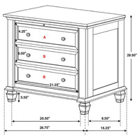 Sandy Beach 3-drawer Nightstand Cream White - Home & Sleep Outlet