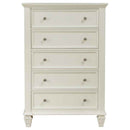 Sandy Beach 5-drawer Bedroom Chest Cream White
