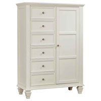 Sandy Beach 8-drawer Door Chest Cream White