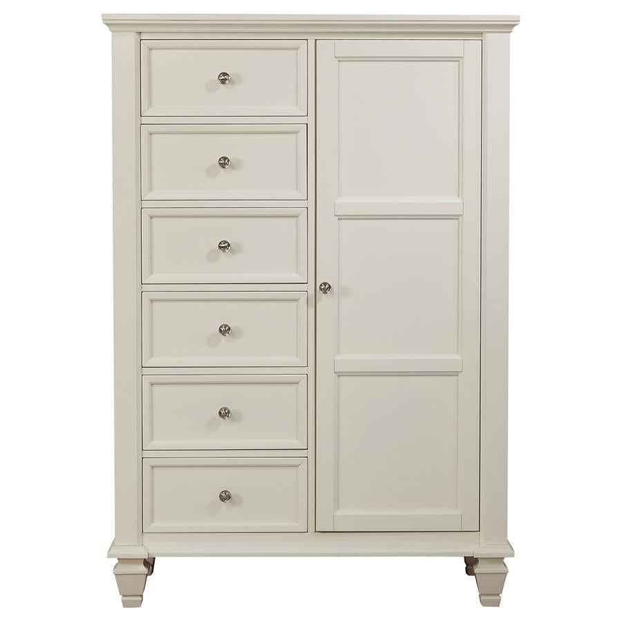 Sandy Beach 8-drawer Door Chest Cream White