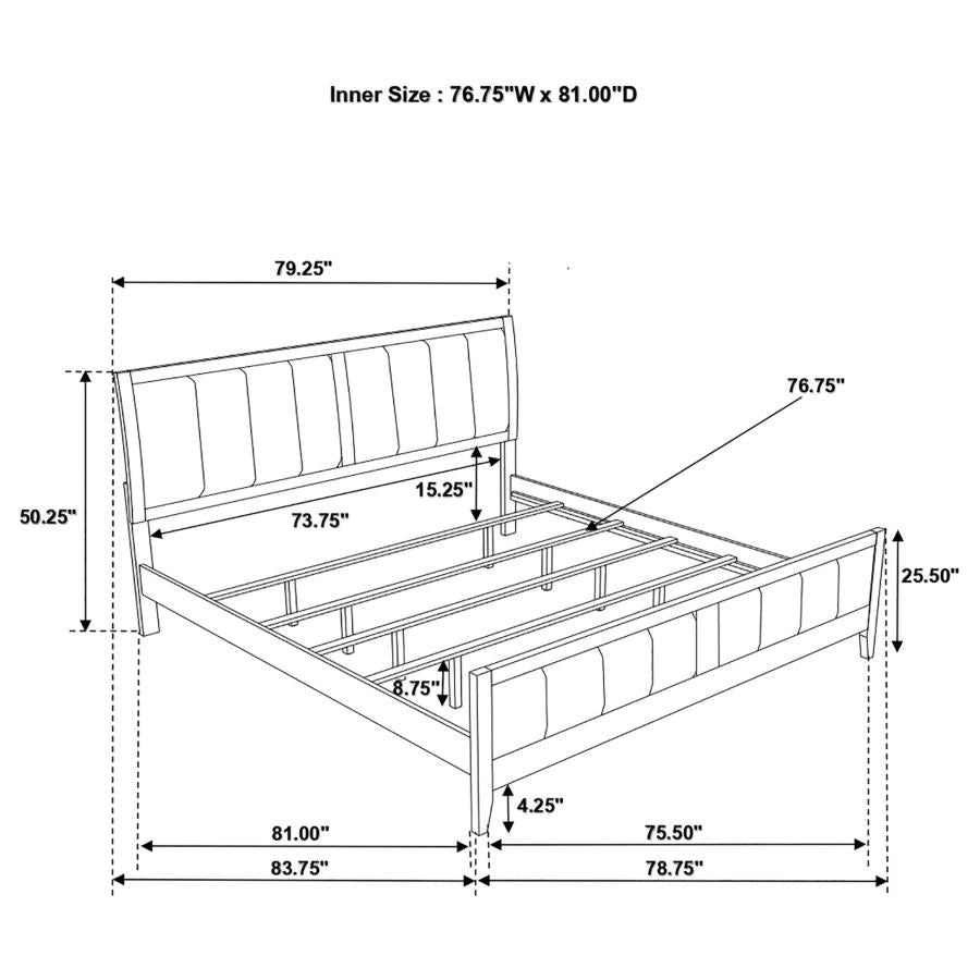 Carlton 4-piece Eastern King Bedroom Set Cappuccino
