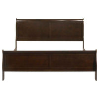 Louis Philippe Wood Eastern King Sleigh Bed Cappuccino
