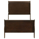 Louis Philippe Wood Twin Sleigh Bed Cappuccino