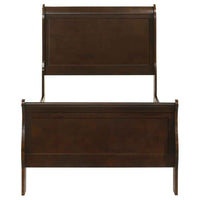Louis Philippe Wood Twin Sleigh Bed Cappuccino