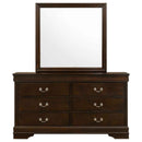 Louis Philippe 6-drawer Dresser with Mirror Cappuccino