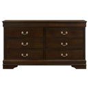 Louis Philippe 6-drawer Dresser Cappuccino