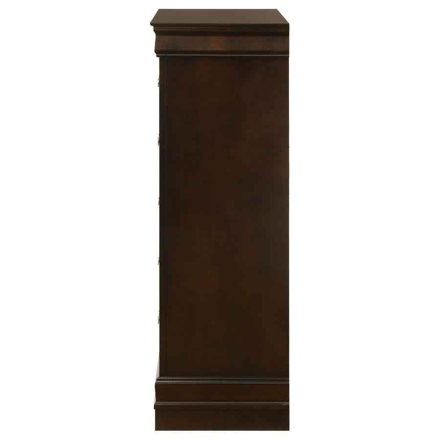 Louis Philippe 5-drawer Bedroom Chest Cappuccino