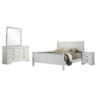 Louis Philippe 4-piece Full Bedroom Set White