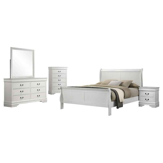 Louis Philippe 5-piece Full Bedroom Set White