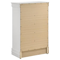 Louis Philippe 5-piece Twin Bedroom Set White