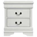 Louis Philippe 2-drawer Nightstand Bedside Table White