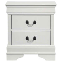 Louis Philippe 2-drawer Nightstand Bedside Table White