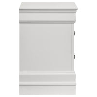 Louis Philippe 2-drawer Nightstand Bedside Table White