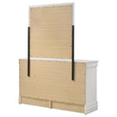 Louis Philippe 6-drawer Dresser and Mirror White