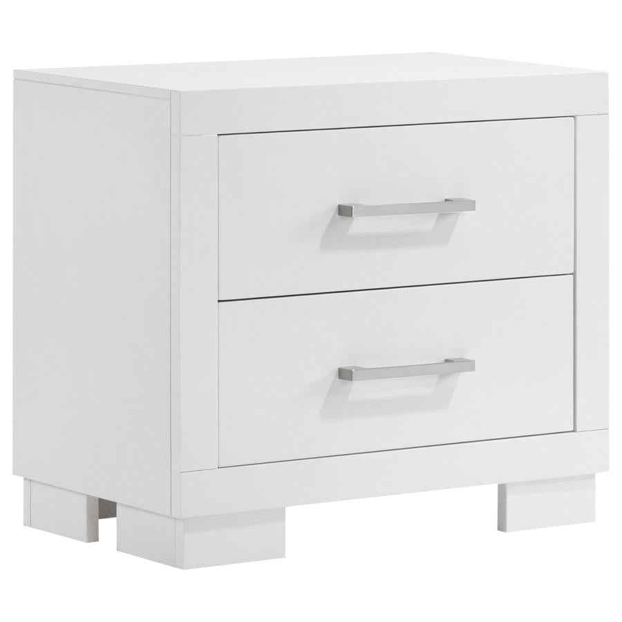 Jessica 4-piece Eastern King LED Bedroom Set Snow White
