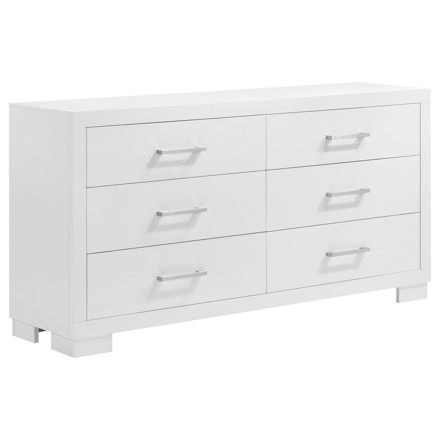 Jessica 5-piece Eastern King LED Bedroom Set Snow White