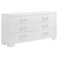 Jessica 5-piece Eastern King LED Bedroom Set Snow White