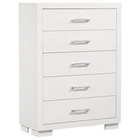 Jessica 5-piece Eastern King LED Bedroom Set Snow White