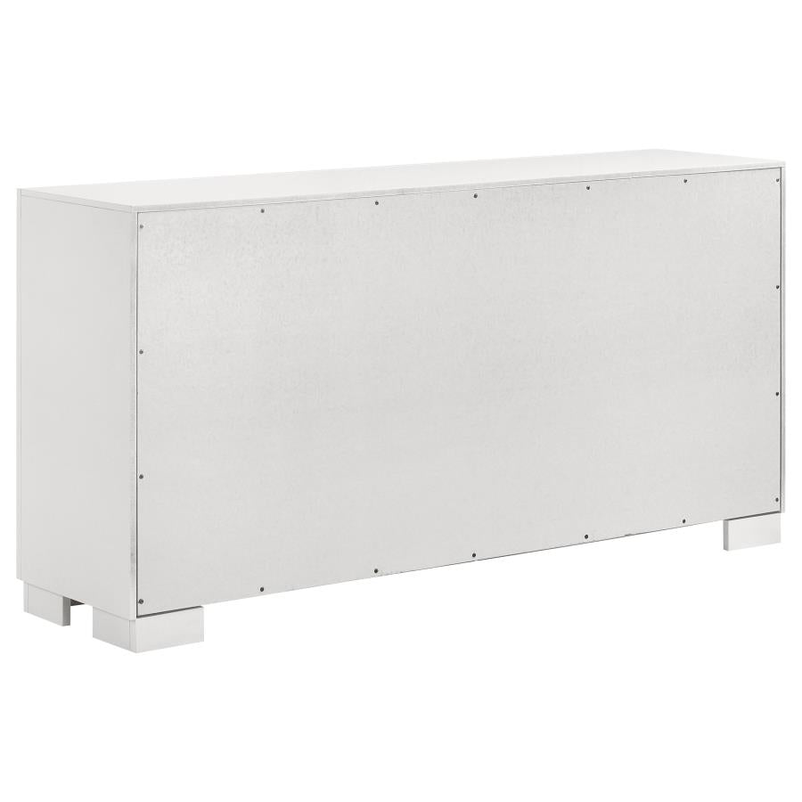 Jessica 6-piece Eastern King LED Bedroom Set Snow White