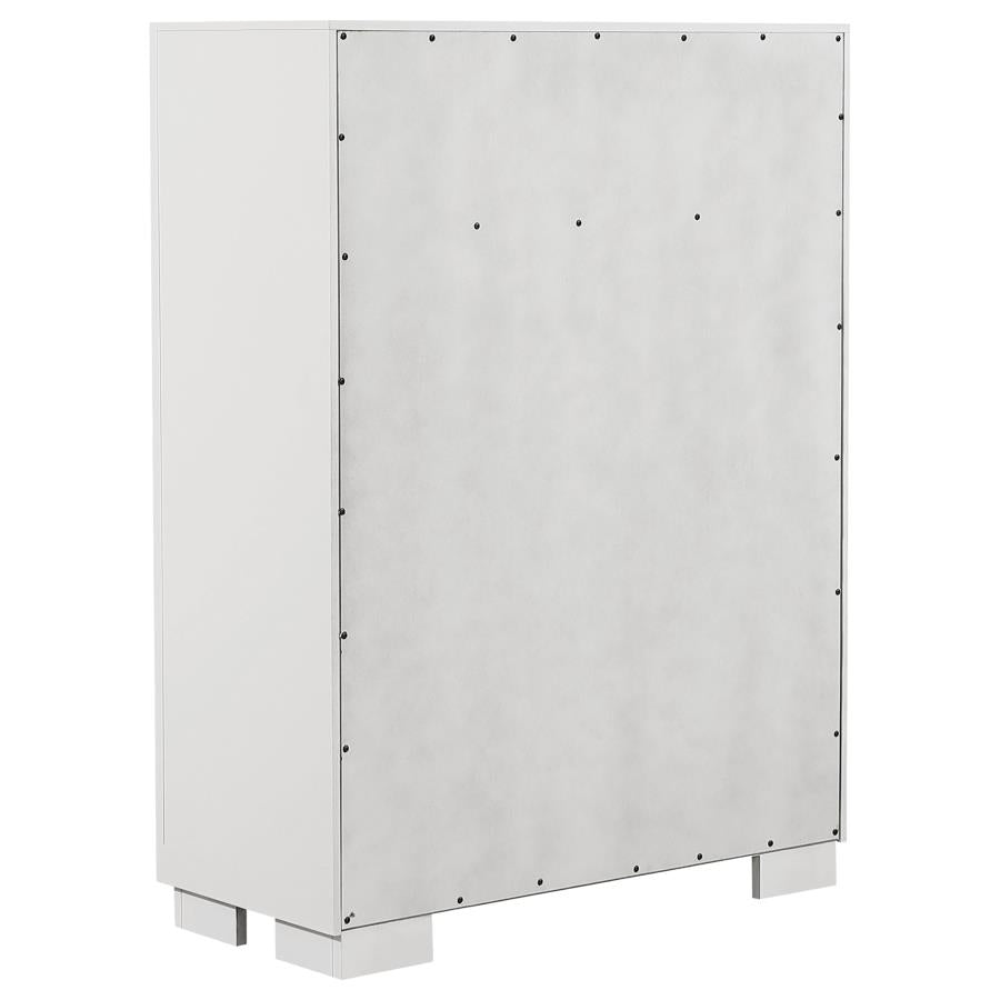 Jessica 6-piece Eastern King LED Bedroom Set Snow White