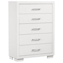 Jessica 5-piece Queen LED Bedroom Set Snow White