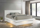 Jessica Wood Queen LED Panel Bed Snow White