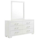 Jessica 6-drawer Dresser with Mirror Snow White