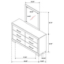 Jessica 6-drawer Dresser with Mirror Snow White