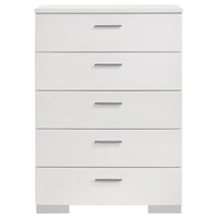 Felicity 6-piece Eastern King Bedroom Set White High Gloss