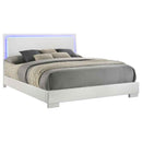 Felicity Wood Eastern King LED Panel Bed White High Gloss
