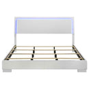 Felicity Wood Eastern King LED Panel Bed White High Gloss