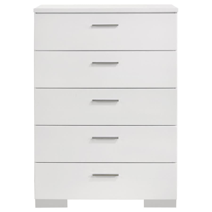 Felicity 5-piece California King Bedroom Set White Gloss