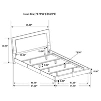 Felicity Wood California King LED Panel Bed White High Gloss