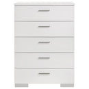 Felicity 5-piece Queen Bedroom Set White High Gloss