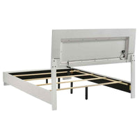 Felicity Wood Queen LED Panel Bed White High Gloss