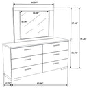 Felicity 6-drawer Wood Dresser with Mirror White High Gloss