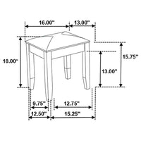Felicity Upholstered Vanity Stool Metallic and Glossy White