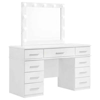 Felicity 9-drawer Vanity Table Lighted Mirror Glossy White