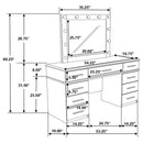 Felicity 9-drawer Vanity Table Lighted Mirror Glossy White