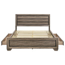Kauffman Wood California King Storage Panel Bed Washed Taupe