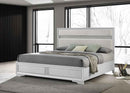 Miranda 54-inch Upholstered Eastern King Panel Bed White - Home & Sleep Outlet
