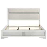 Miranda 54-inch Upholstered Eastern King Panel Bed White - Home & Sleep Outlet