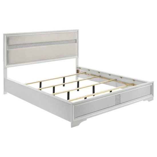 Miranda 54-inch Upholstered California King Panel Bed White