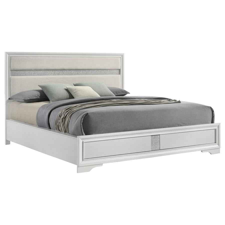 Miranda 54-inch Upholstered California King Panel Bed White - Home & Sleep Outlet