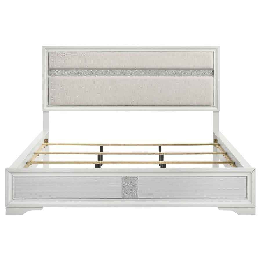 Miranda 54-inch Upholstered California King Panel Bed White - Home & Sleep Outlet