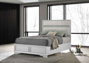 Miranda 54-inch Upholstered Queen Panel Bed White - Home & Sleep Outlet