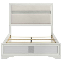 Miranda 54-inch Upholstered Queen Panel Bed White - Home & Sleep Outlet