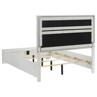 Miranda 54-inch Upholstered Queen Panel Bed White - Home & Sleep Outlet